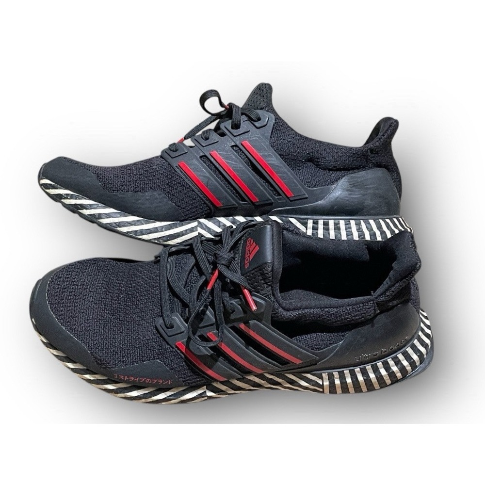 Adidas UltraBoost Size 10.5 - Striped Boost 2020 Black Red YYA 606001 FY8382 Men